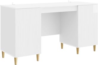 vidaXL Escritorio Brillante 142,5 X 50 X 75 Cm Madera De Ingenier&iacute;a Vidaxl