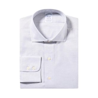 Brooks Brothers Regular Fit Non-Iron Katoenen Overhemd met Engelse Spread-boord - Heren - Zakelijke Overhemden - Blauw - 4XL - Katoen - Overhemden