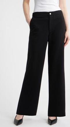 Rag & Bone Irina Ponte Wide Leg Pants in Black at Nordstrom, Size 12