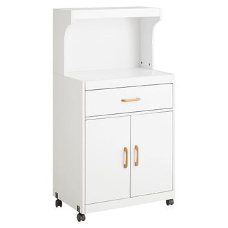 SoBuy Aparador auxiliar de cocina con 2 puertas y 1 caj&oacute;n aglomerado blanco