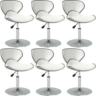 vidaXL Vidaxl - Sillas De Comedor 6 Unidades Cuero Sint&eacute;tico Blanco