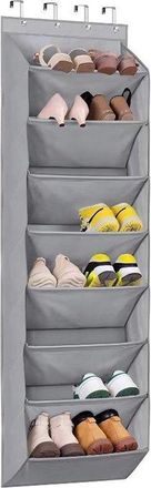 OEM Zapatero De Pared - Estante De Almacenamiento Detr&aacute;s De La Puerta - Capacidad Para 24 Pares De Zapatos - 164 X 42 X 19,5 Cm - Gris