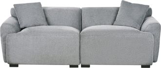 Beliani Sof&aacute; de 3 plazas 3 personas de tejido gris