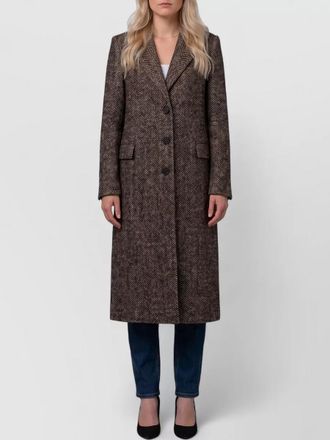 Tagliatore wool herringbone single-breasted coat