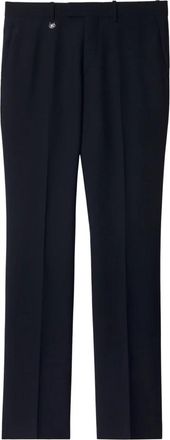 Burberry Blauwe wollen slim fit broek - Heren - Nette broeken - Blauw - M - Wol - Broeken