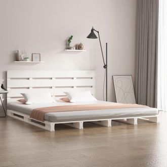 vidaXL Vidaxl - Estructura De Cama Sin Colch&oacute;n Madera De Pino Blanca 140x200 Cm