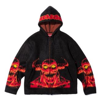 SUPREME x Toy Machine Zip Up Hooded Sweater Black Red SUP-SS24-070