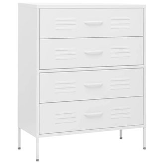Berkfield Home Chest of Drawers White 80x35x101.5 cm Steel