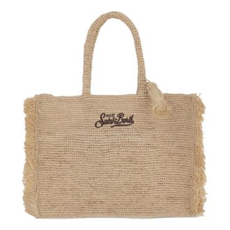 MC2 Saint Barth Tote Bags, female, Yellow, Size: ONE SIZE Vanity Raffia Fringed Shoulder Bag