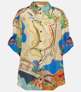 Zimmermann Camicia Alight in seta con stampa