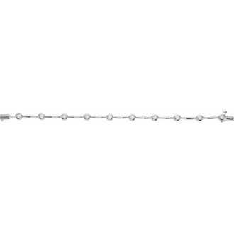 Diamond2Deal 14k White Gold 1 CTW Lab-Grown Diamond Line Bracelet 7.5