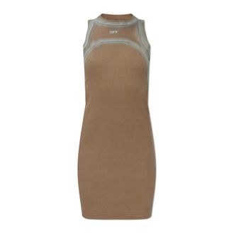 Off-white Short Dresses, female, Brown, Size: XS Logo Dress