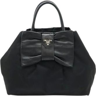 Prada Pre-owned Handbags, female, Black, Size: ONE SIZE Pre-owned Nylon Handbag