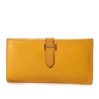 Herm&egrave;s Pre-owned Womens Bearn Wallet - Yellow - One Size