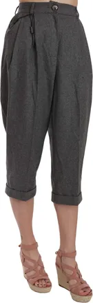 Dolce & Gabbana Wool Cropped Trouser Pleated Womens Pant