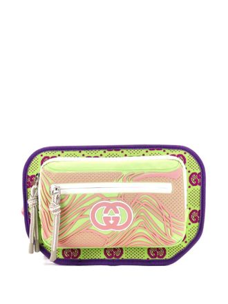 Gucci Panelled Front Pocket Backpack GG Jacquard Nylon and Rubber belt bag - Paars