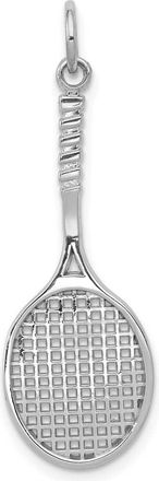 Diamond2Deal 14k White Gold Tennis Racquet Charm Pendant