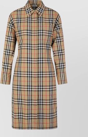 Burberry checked long-sleeve midi dress