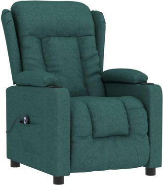 vidaXL Vidaxl Sill&oacute;n Reclinable El&eacute;ctrico Tela Verde Oscuro