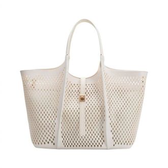 Melie Bianco Womens Malia Laser Cut Vegan Leather Tote Bag In Ivory