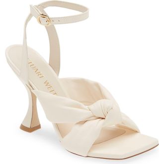 Stuart Weitzman Playa Ankle Strap 100 Knot Sandal in Seashell at Nordstrom, Size 5
