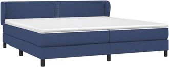 vidaXL Cama Box Spring Con Colch&oacute;n Tela Azul 200x200 Cm Vidaxl