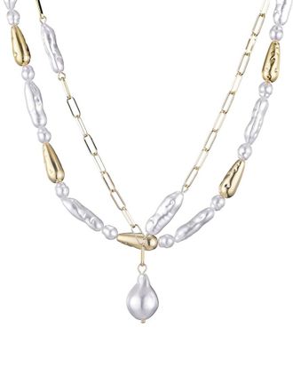 Adornia Adornia Beaded Layered Lariat Necklace