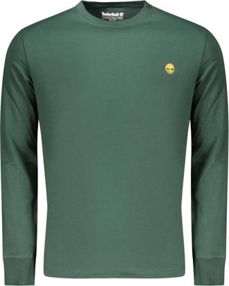 Timberland T-shirt met lange mouwen en ronde hals - Heren - Longsleeves - Groen - M - Katoen - Tops