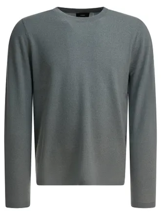 Vince Cashmere And Silk Crewneck Sweater Knitwear Grey-Uomo