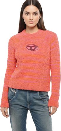 Diesel Pink Logo Crew Neck Sweater