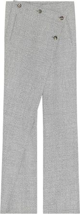 Courr&egrave;ges Broeken, Dames, Grijs, S, Wol, Asymmetrische Wijde Broek