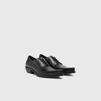 Diesel D-Frido-Derby shoes in leather - Lace Ups and Clogs - Man - Black
