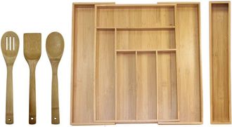Oceanstar 5 Piece Bamboo Expandable Drawer Utensil Organizer Set
