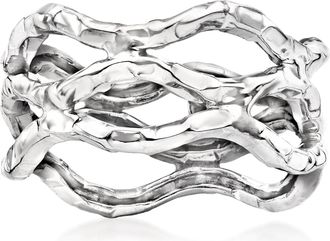 Ross-Simons 14kt White Gold Wavy Open-Space Ring
