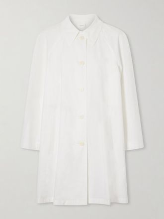 The Row Cappotto In Popeline Di Cotone Hawkins - Bianco