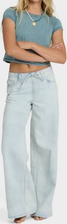 Billabong Jade Saltwashed Elastic Waist Pant In Blue Mist