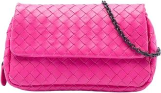 Bottega Veneta Pre-owned Woven Nappa Crossbody Bag - Dames - Vintage Schoudertas - Roze - ONE Size - Leer - Vintage