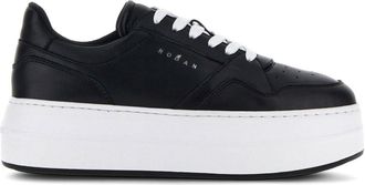 Hogan H670 flatform leather sneakers - women - Leather - 39.5 - Black