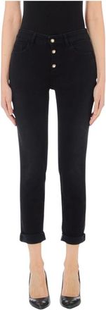 Liu Jo Monroe H.w. Cropped Jeans - Dames - Cropped Jeans - Zwart - W30 - Katoen - Jeans