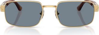 Persol 58mm Pillow Sunglasses in Gold /Light Blue at Nordstrom