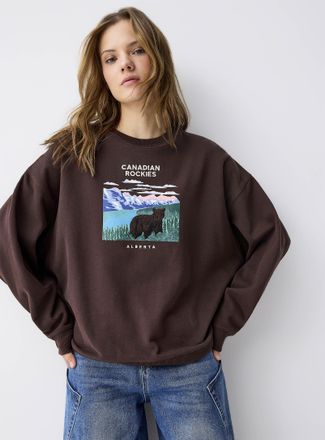 Twik Womens Oversized destination fleece sweatshirt