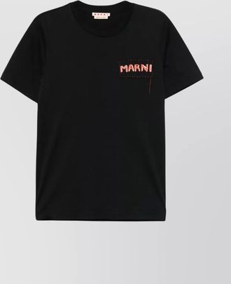 Marni cotton jersey crewneck t-shirt with stitch detail
