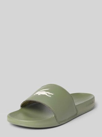 Lacoste Badeschuhe mit Logo-Print Modell SERVE SLIDE 0.0 in Khaki, Gr&ouml;&szlig;e 10