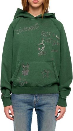 Zadig&Voltaire Rhinestone Graphic Hoodie in Rain Forest at Nordstrom, Size X-Small