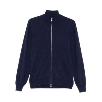 Brunello Cucinelli Kasjmier vest met hoge kraag - Heren - Truien - Blauw - Maat: M Kasjmier