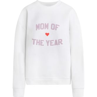Favorite Daughter Mom of the Year Cotton Sweatshirt in White W/Wisteria at Nordstrom, Size Large