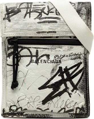 Balenciaga Pre-owned Balenciaga Small Lambskin Graffiti Explorer Crossbody Unisex 524U0XFL0NKD5FL2