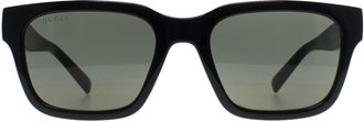 Gucci Square Womens Shiny Black Grey GG1857S - One Size
