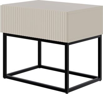 Selsey Veldio - Comodino con gambe nere - 50 cm - grigio beige - Selsey