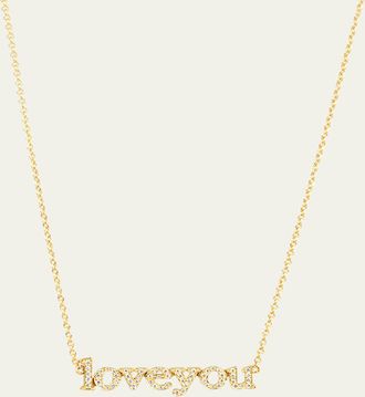 Jennifer Meyer 18k Diamond Love You Necklace